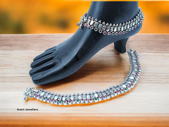 Antique Silver Paayal