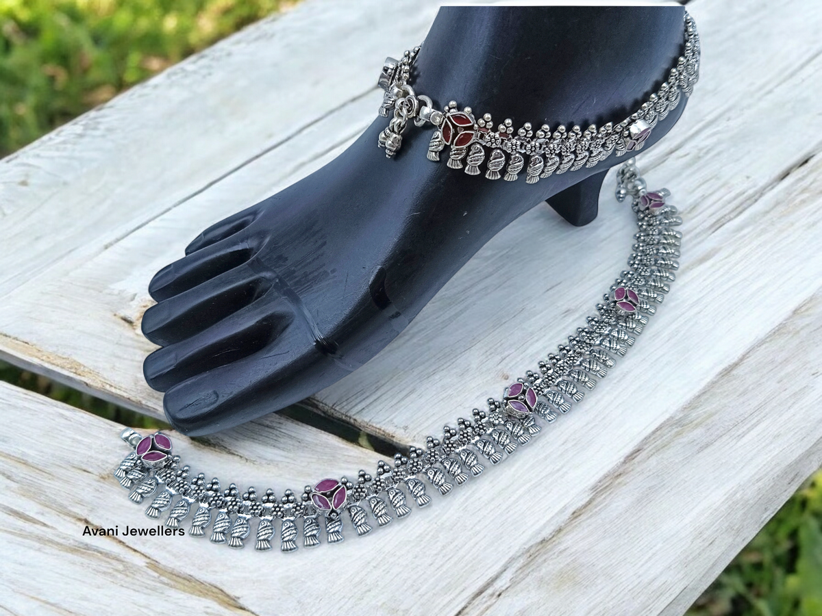 Antique Silver Paayal