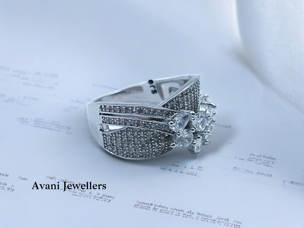 Silver Ladies Cocktail Ring