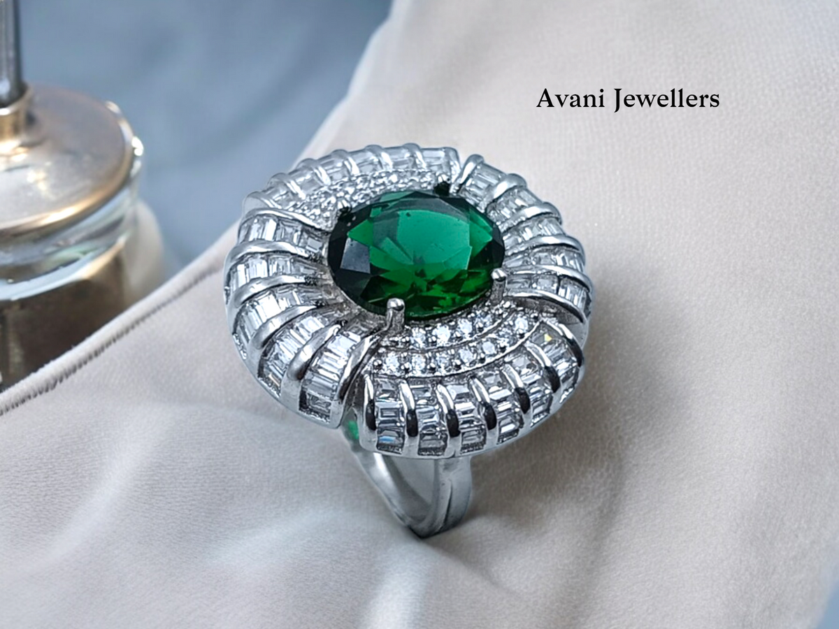 Silver Ladies Cocktail Ring