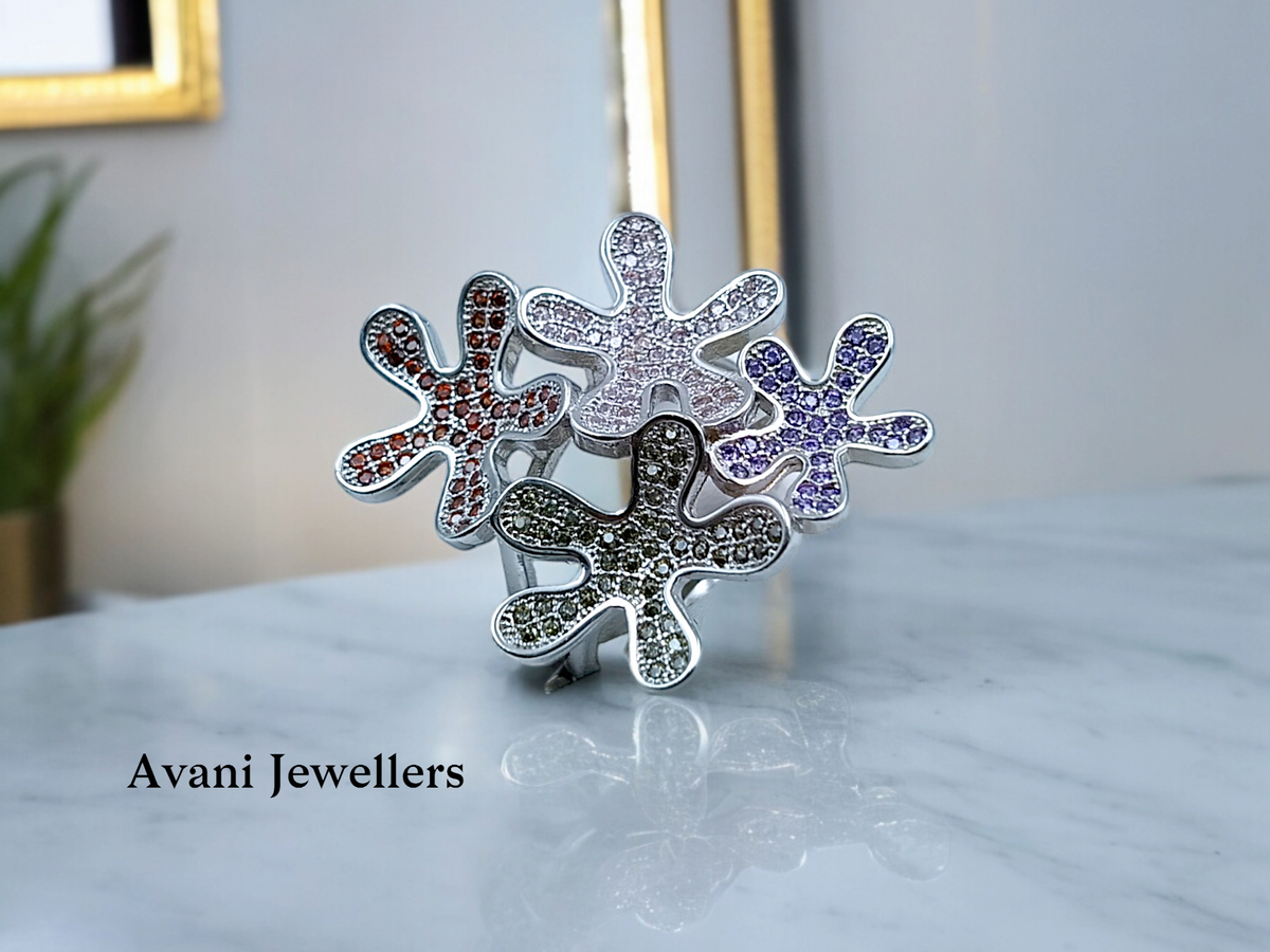 Silver Ladies Cocktail Ring