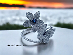 Silver Ladies Cocktail Ring