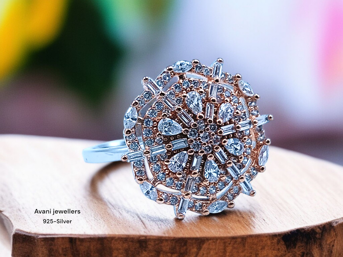 Silver Ladies Cocktail Ring