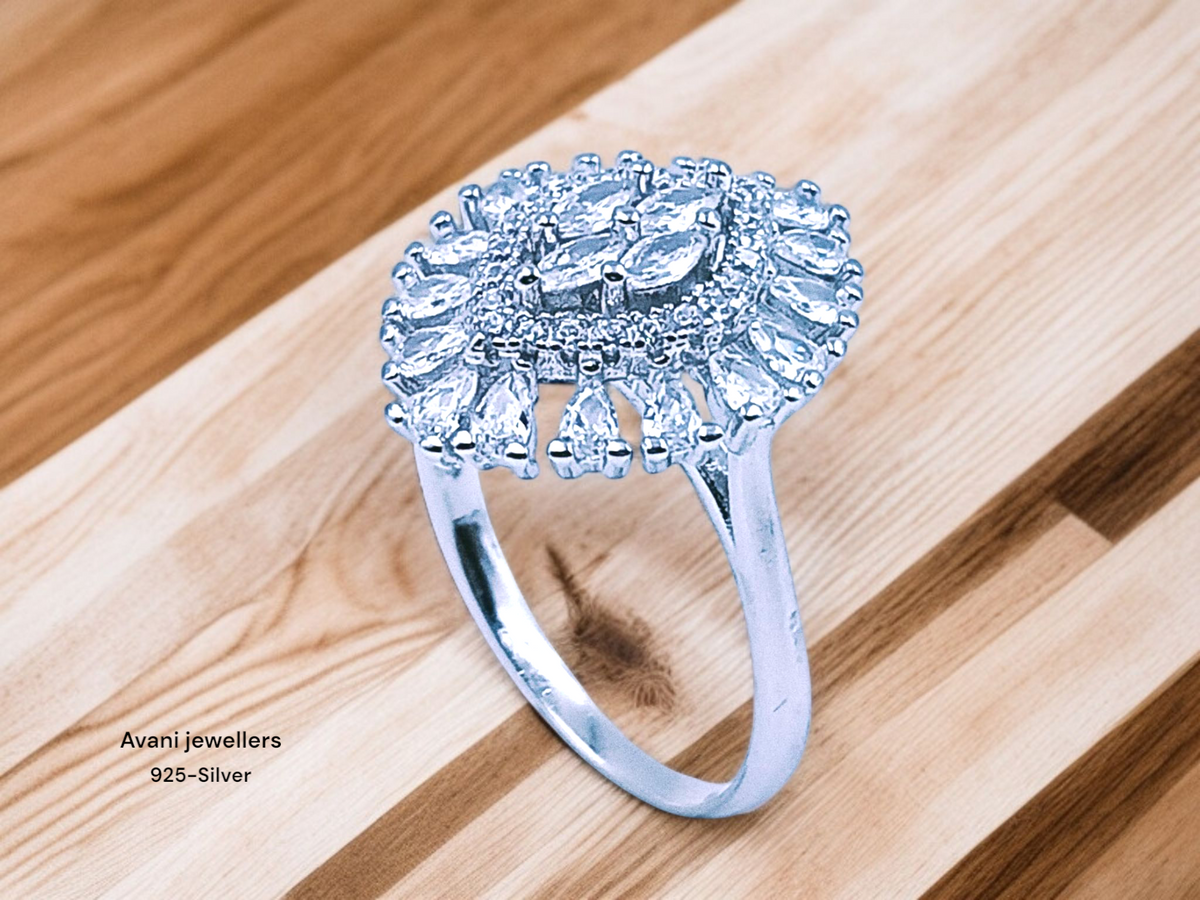 Silver Ladies Fancy Ring