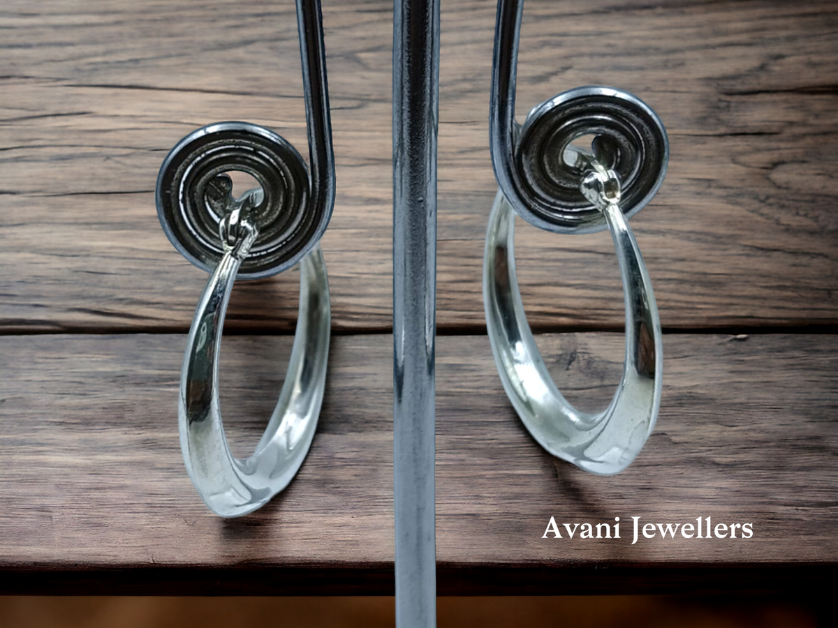 Silver Antique Plain Earrings