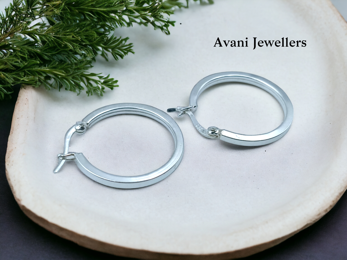 Silver Antique Plain Earrings