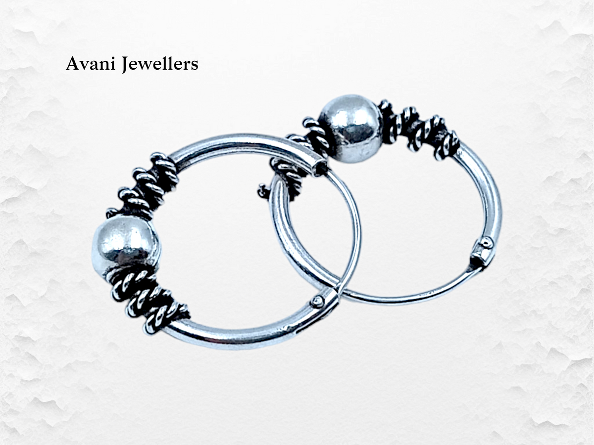 Silver Antique Plain Earrings