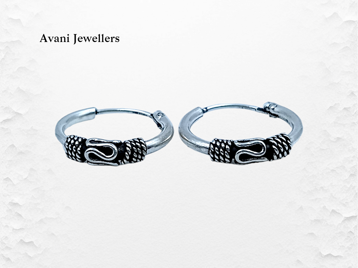 Silver Antique Plain Earrings