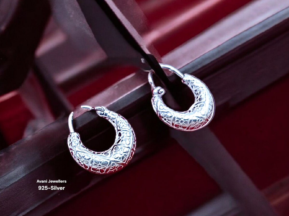 Silver Antique Plain Earrings