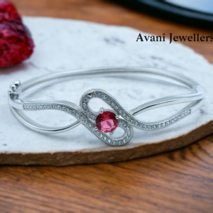 avani jewellers silver floral bangle for women