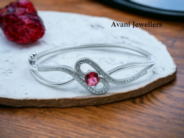 avani jewellers silver floral bangle for women