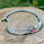 avani jewellers silver floral bangle for women