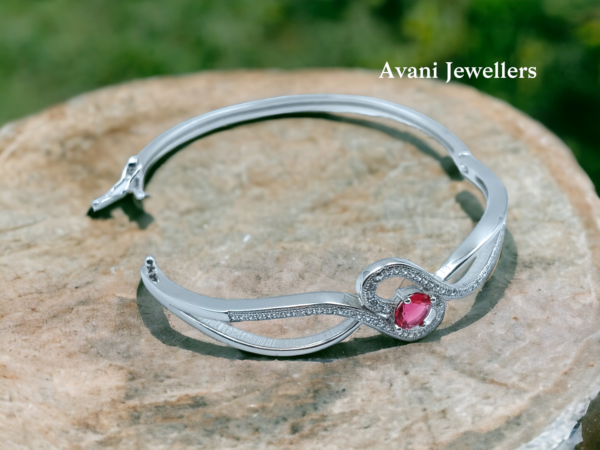 avani jewellers silver floral bangle for women