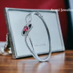 avani jewellers silver floral bangle for women