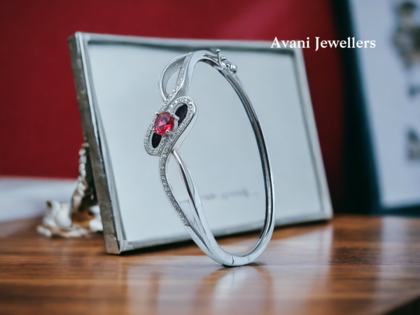 avani jewellers silver floral bangle for women