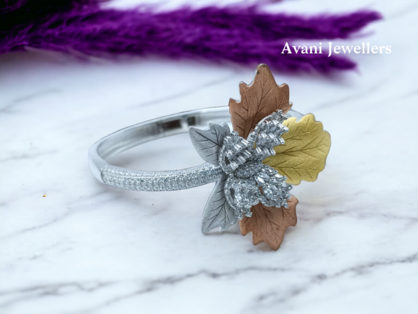 avani jewellers silver floral bangle for women