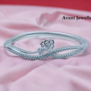 avani jewellers silver floral bangle for women