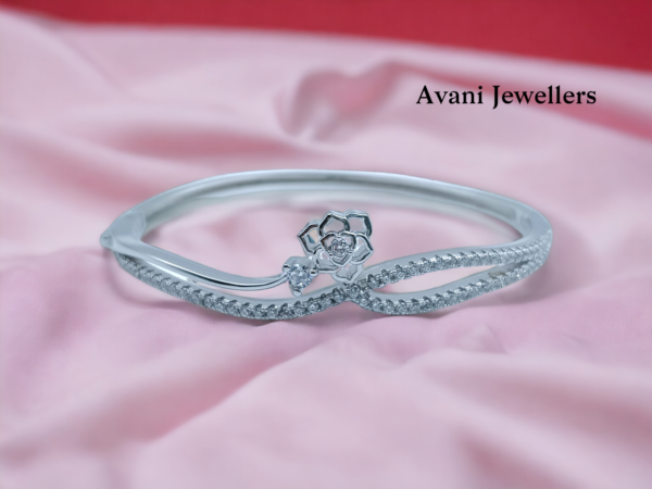 avani jewellers silver floral bangle for women