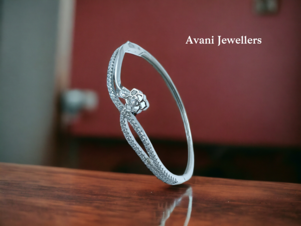 avani jewellers silver floral bangle for women