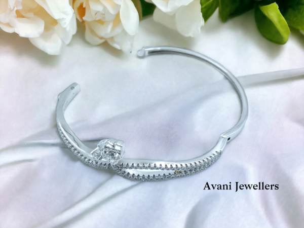 avani jewellers silver floral bangle for women