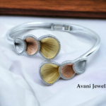 avani jewellers silver floral bangle for women