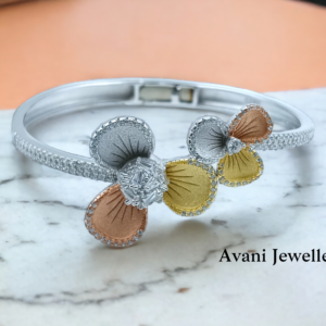 avani jewellers silver floral bangle for women